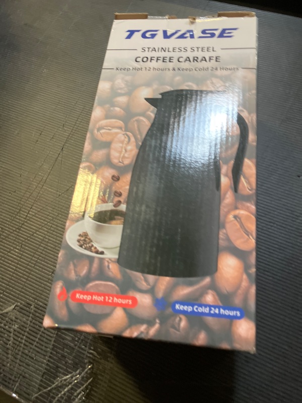 Photo 1 of 70oz Thermal Coffee Carafe for keeping hot,Updated Carafes for hot liquid, Stainless Steel Insulated Thermal Pot for Coffee, Hot Water,Keep Hot 12 Hours (Black 2.1 L)