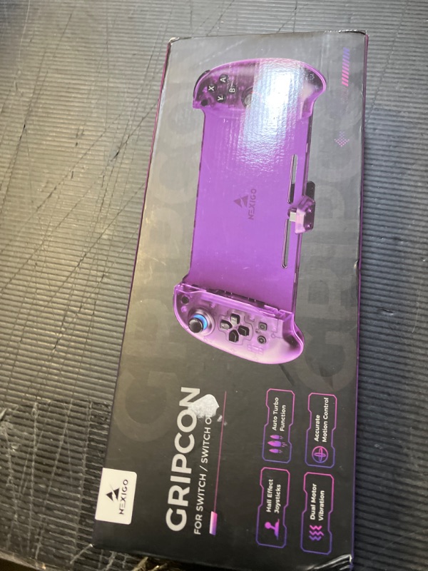 Photo 1 of NexiGo Hall Effect Gripcon with Kickstand and HDMI Out for TV Docking, Hall Sensing Joystick for Switch/Switch OLED, Handheld Mode, 4K/1080P Supported HDMI and USB 3.0 Port, Purple