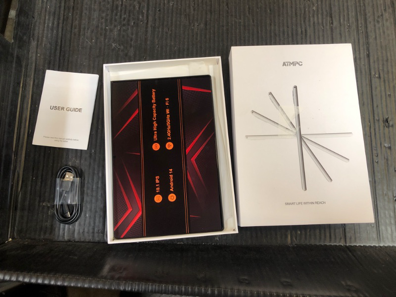 Photo 1 of ATMPC Tablet 10 inch Android 14 Tablet with Octa Core Processor 12GB RAM 64GB ROM 1TB Expandable 1280x800 IPS Touchscreen, 6000mAh Battery, WiFi 6, BT 5.4, Dual Camera (Sliver)