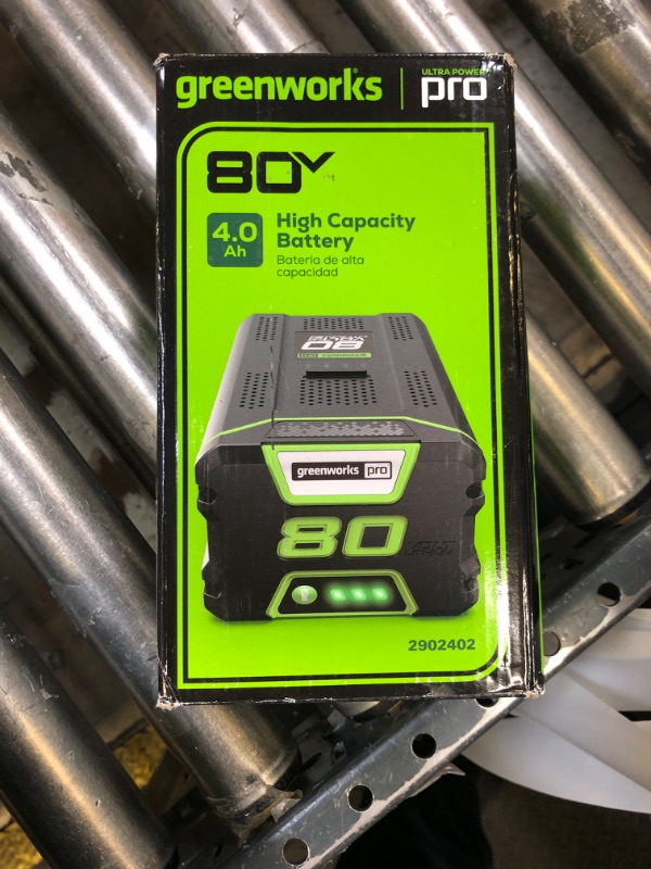 Photo 1 of Greenworks PRO 80V 4.0Ah Lithium-Ion Battery ((Genuine Greenworks Battery / 75+ Compatible Tools)