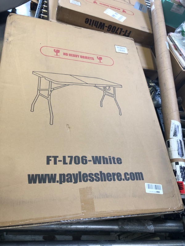 Photo 1 of 6FT Picnic Table Folding Table Camping Table Plastic Table Fold Up Table Lock for Party Event,White
