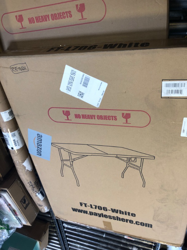 Photo 1 of 6FT Picnic Table Folding Table Camping Table Plastic Table Fold Up Table Lock for Party Event,White