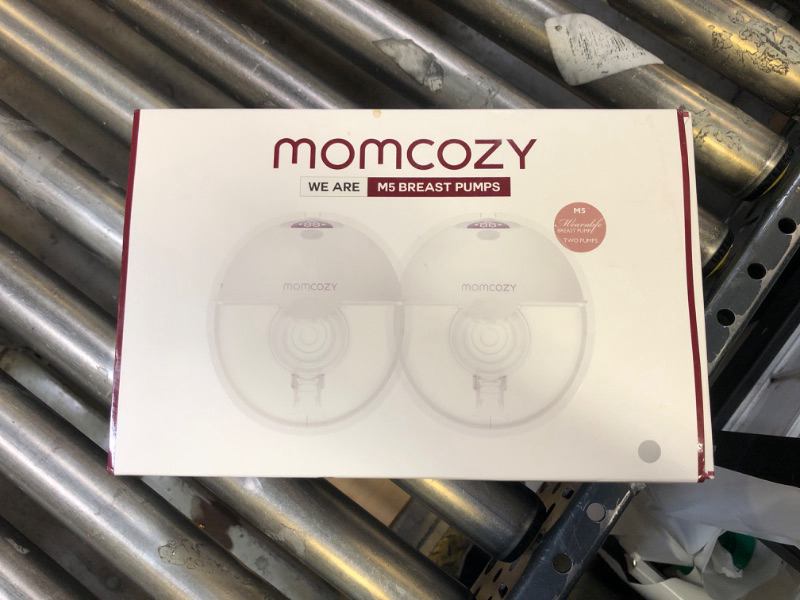 Photo 1 of Momcozy M5 Hands-Free Wearable Breast Pump, Double-Sealed Flange for Baby-Like Comfort, 3 Modes & 9 Suction Levels, Portable Electric Pump – 24mm, 2-Pack Quill Gray
