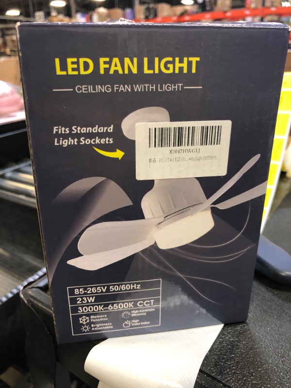 Photo 1 of REDSTAR E26 Remote-Controlled Ceiling Fan Light - Perfect for Cloakrooms, Halls, and Laundry Rooms, White, F457WH-3