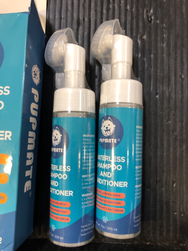 Photo 1 of Paw Cleaner | No-Rinse Foaming Cleanser for Dogs Cats | 7 fl oz | Gentle and Safe | Pleasant Smell | Deep Clean Pet Paws | Bottle with Removable Soft Silicone Brush, 2 Bottles