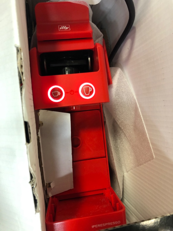 Photo 1 of Illy Y3.3 Espresso Machine, Single Serve Coffee Machine for IperEspresso Capsules, Single Cup Espresso Maker (Red)
