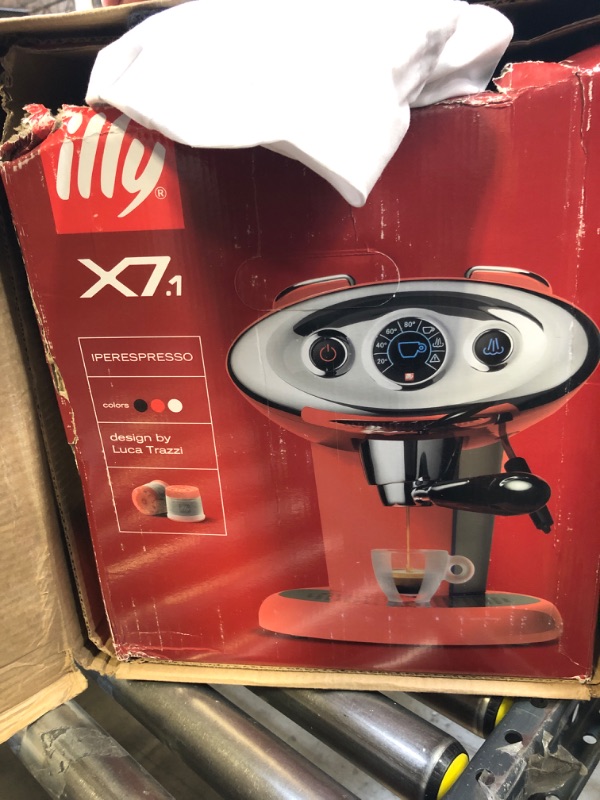 Photo 1 of Illy X7.1 Espresso Single-Serve Machine, Barista Quality Espresso Machine for iperEspresso capsules with Milk Frother Steam Wand (Red)
