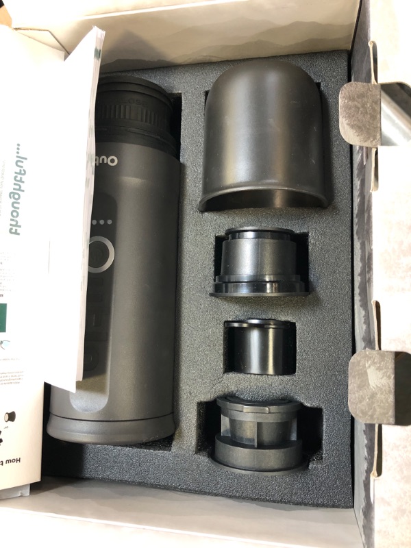 Photo 1 of OutIn Nano Portable Electric Espresso Machine with 3-4 Min Self-Heating, 20 Bar Mini Small 5V Car Coffee Maker, Compatible with NS Capsule & Ground Coffee for Camping, Travel, RV, Hiking, Office