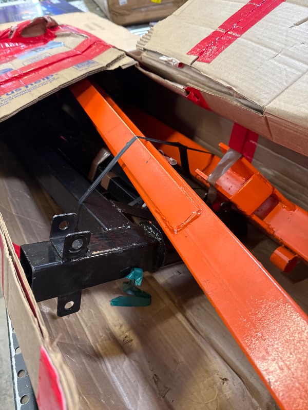 Photo 1 of VEVOR Receiver Hitch Mounted Hydraulic Pickup Truck Crane, 1000 lbs Capacity, 360° Swivel, Three Boom Capacities of 500 lbs, 750 lbs & 1000 lbs, for Lifting Goods in Construction, Forestry, Factory