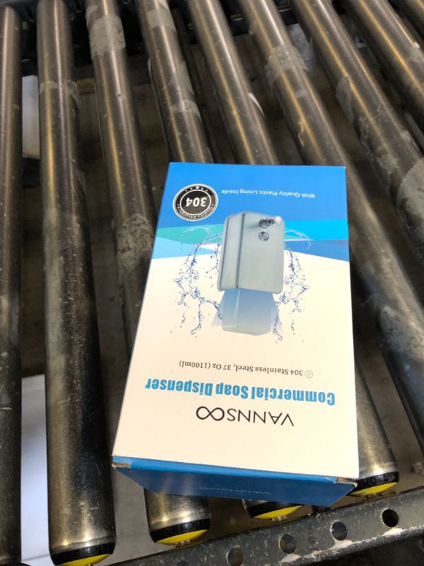 Photo 1 of VANNSOO Commercial Wall Mount Stainless Steel Soap Dispenser, Corrosion Proof Lining Liquid Hand Sanitizer Dispenser Bathroom 1100ml / 37oz. (Vertical)
