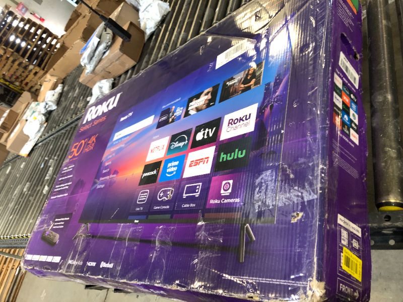 Photo 1 of Roku Smart TV 2025 – 50-Inch Select Series, 4K HDR TV – RokuTV with Enhanced Voice Remote – Flat Screen LED Television with Wi-Fi for Streaming Live Local News, Sports, Family Entertainment
CRACKED SCREEN 
PARTS ONLY