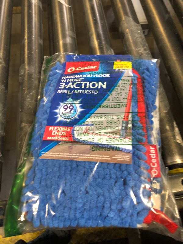 Photo 1 of O-Cedar Hardwood Floor 'N More Microfiber 3-Action Flip Mop Refill (2-Pack) | Double-Sided Mop Head with Microfiber and Chenille | Reusable, Machine-Washable Mop Head Replacement