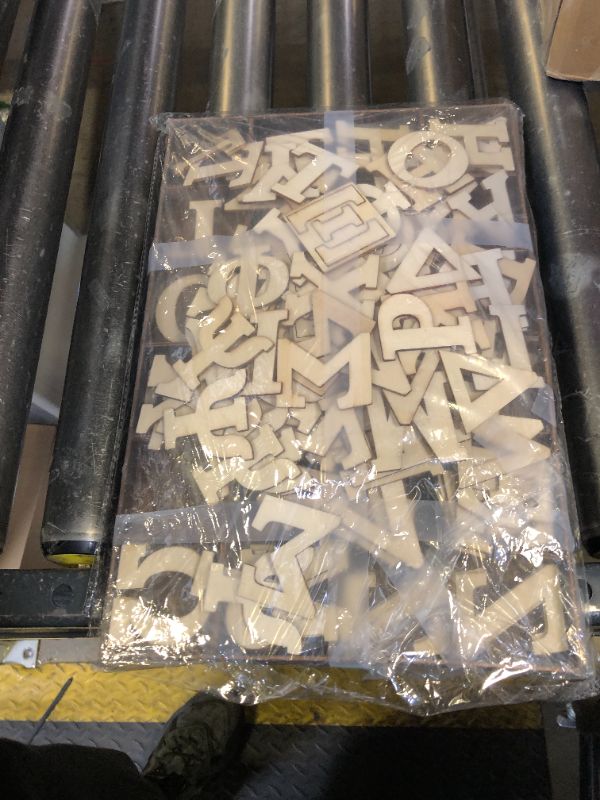 Photo 1 of 2 Inch 120 Pieces Wooden Greek Letters Bold Font Unfinished Wood Greek Alphabets with Rustic Tray for Large Paddles Embellishment/Sorority/Fraternity/DIY Project/Learning/Wall Decor