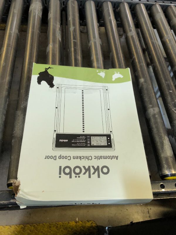 Photo 1 of Okkobi Automatic Chicken Coop Door Solar Powered - LCD Display - Chicken Coop Door with Remote Control, Light Sensor & Timer - Security & Peace of Mind: Anti-Pinch Function - 5-Year Protection - Grey