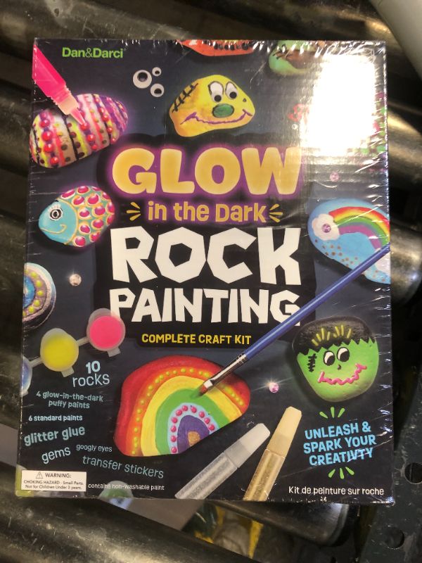 Photo 1 of Dan&Darci Kids Rock Painting Kit - Glow in The Dark - Arts & Crafts Gifts for Boys and Girls Ages 6-12 - Craft Activities Kits - Creative Art Toys for 6, 7, 8, 9, 10, 11 & 12 Year Old Kid