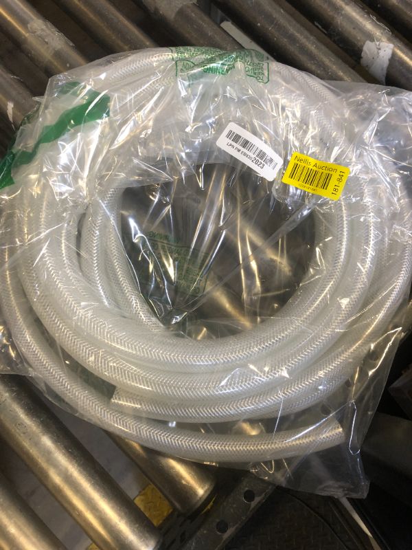 Photo 1 of DAVCO 3/8" ID - 100 ft Heavy Duty Braided Clear Plastic Vinyl Tubing, Flexible High Pressure Reinforced PVC Plastic Tube Hose, Non-toxic, BPA Free, with 2 Stainless Clamps