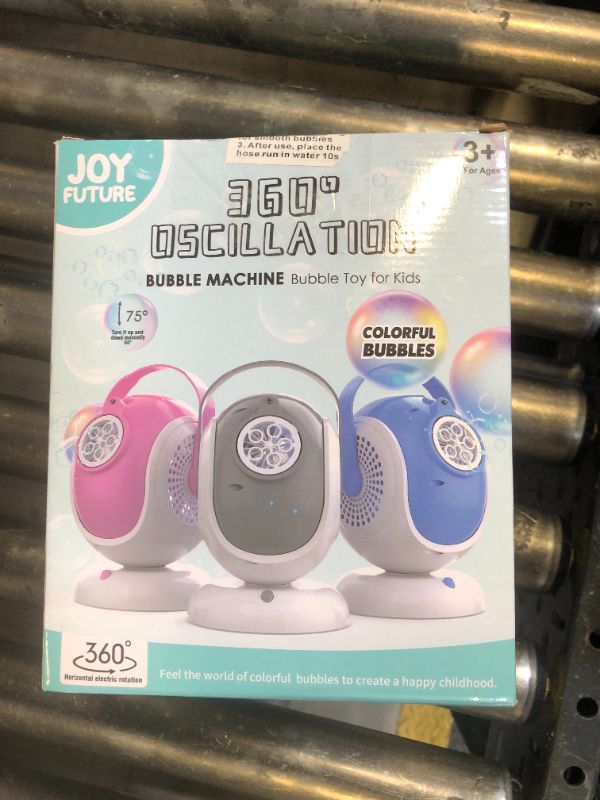 Photo 1 of Joyfuture Bubble Machine - Automatic Bubbles Blower for Kids, Toddlers - 360° Oscillation & 75° Adjustment, Bubble Toys with LED Light - Gifts for Boys, Girls, Easter, Outdoor, Birthday, Party Use