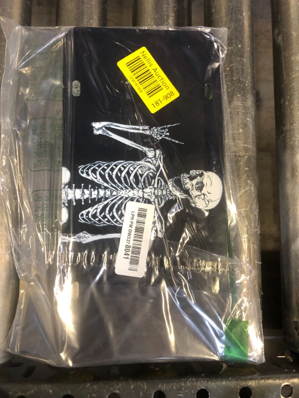 Photo 1 of Black Human Skeleton License Plate,Car Front License Plates with 4 Holes, Metal Car Plate,Aluminum Novelty License Plate, 6 * 12 inches