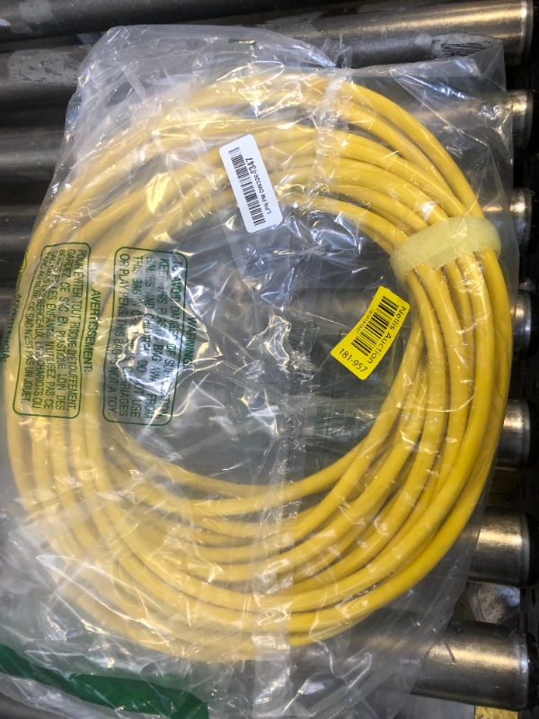 Photo 1 of POWGRN 50 ft 12/3 Outdoor Extension Cord Waterproof Heavy Duty with Lighted Indicator End 12 Gauge 3 Prong, Flexible Cold-Resistant Long Power Cord Outside, 15Amp 1875W SJTW Yellow ETL Listed