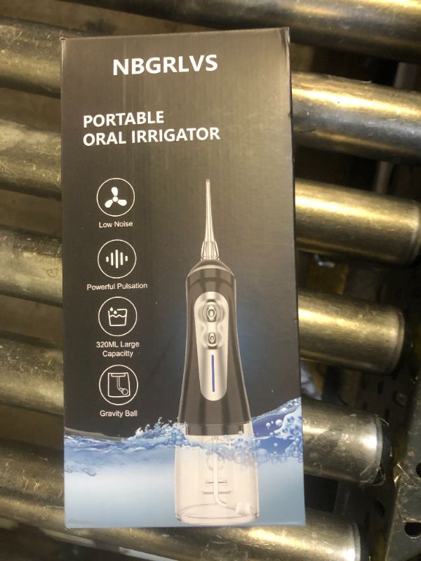 Photo 1 of NBGRLVS Water Dental Flosser Cordless for Teeth Pick Cleaning - Powerful Oral Irrigator with 6 Adjustable Modes,320ML Portable & Rechargeable IPX7 Waterproof Cleaner Picks for Home Travel (Black)