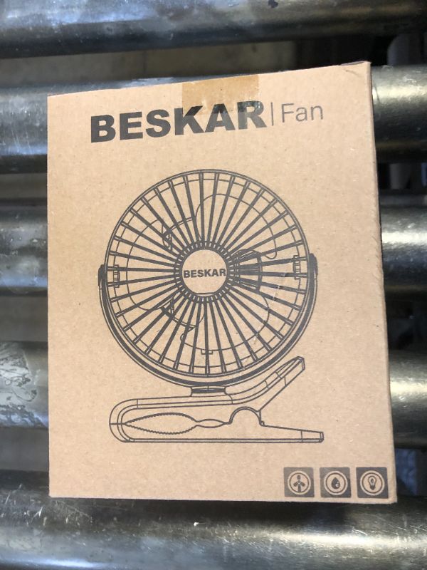 Photo 1 of BESKAR Clip on Fan, Portable Small Desk Fan with Strong Airflow, 3 Speeds Personal Fan with Sturdy Clamp, Quiet Desk Fan & Clip Fan with USB Cord Powered - No Battery