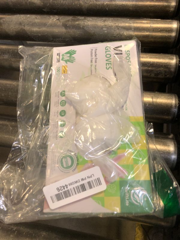 Photo 1 of SWIFTLITE Disposable Vinyl Gloves, Food Safe, Latex-Free Powder-Free Clear Plastic Gloves for Cooking, House Clean, Food Prep (100, Medium)