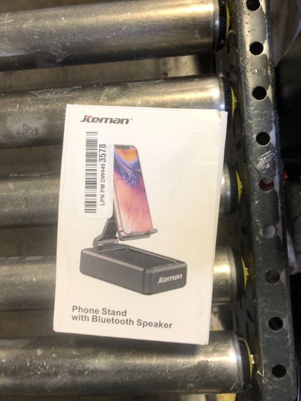 Photo 1 of Cell Phone Stand with Wireless Bluetooth Speaker and Anti-Slip Base HD Surround Sound Perfect for Home and Outdoors with Bluetooth Speaker for Desk Compatible with iPhone/ipad/Samsung Galaxy