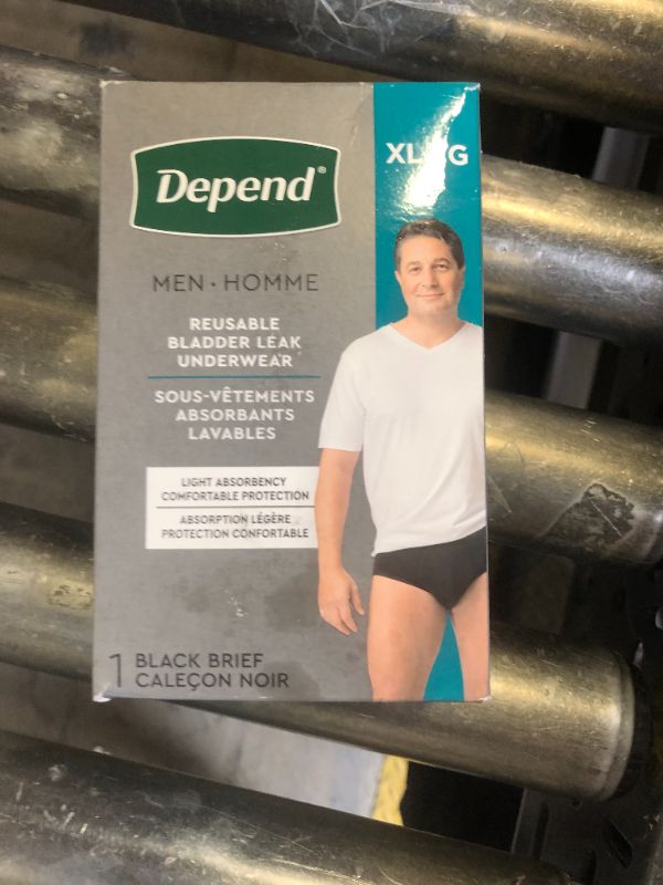 Photo 1 of Depend Washable Adult Incontinence Underwear for Men, Reusable, Light Absorbency, XL, Black, 1 Count