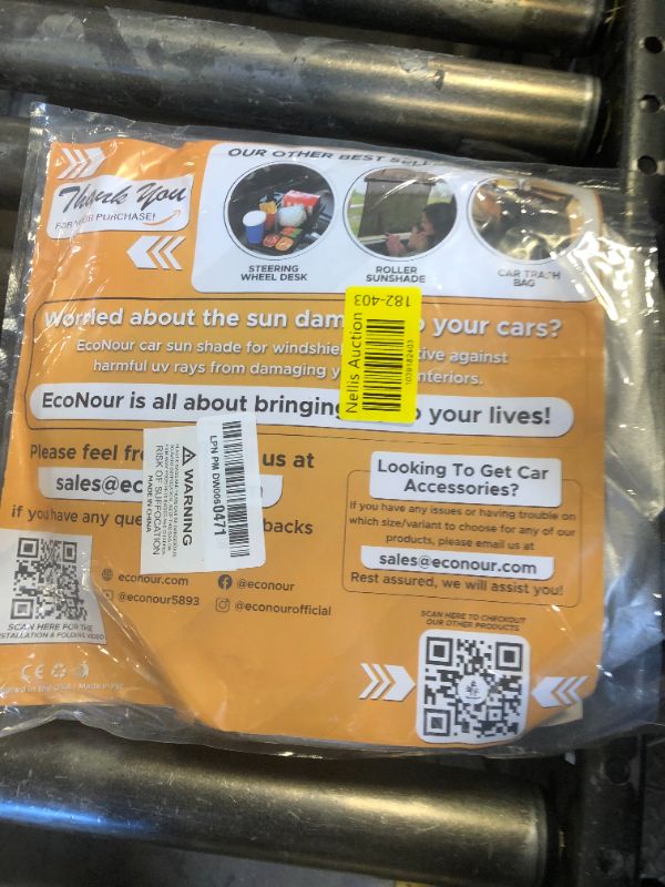 Photo 1 of EcoNour Car Windshield Sun Shade | 2025 Upgraded Innovative No-Light-Pass Technology for Maximum Coverage | Foldable Sun Shade Keeps Your Vehicle Cool | Small (59 x 29 inches)