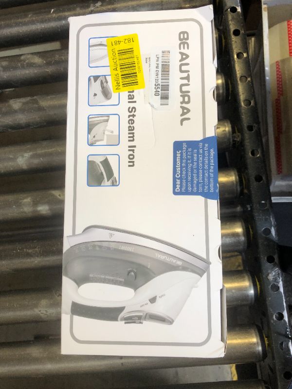Photo 1 of BEAUTURAL 1800-Watt Steam Iron with Digital LCD Screen, Double-Layer and Ceramic Coated Soleplate, 3-Way Auto-Off, 9 Preset Temperature and Steam Settings for Variable Fabric Gray