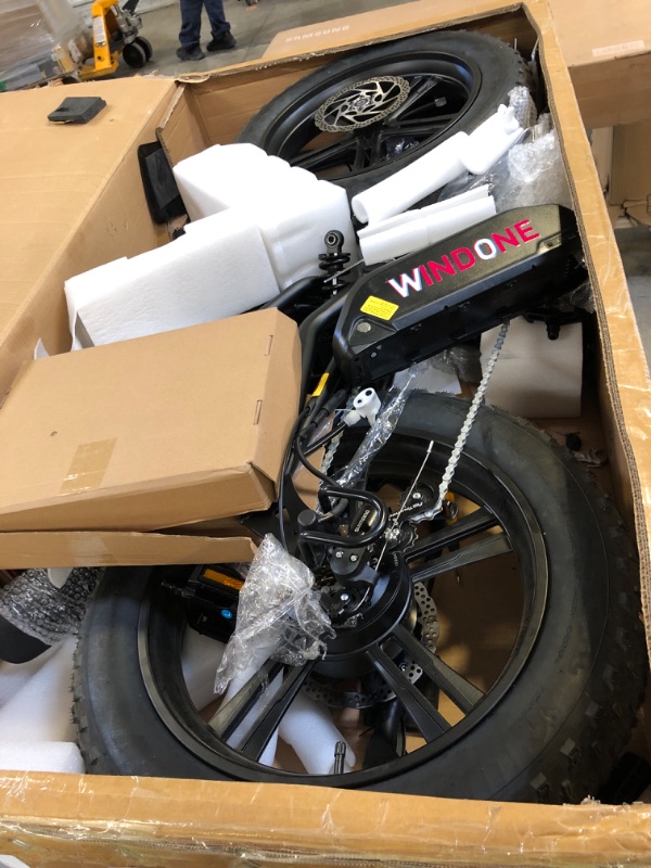 Photo 1 of Windone E2 Electric Bike for Adults, Full Suspension, 48V13Ah Removable Battery, Up to 28MPH & 46.6 Miles (PAS), 750W Ebike with All-Terrain 4.0" Fat Tires, Cruise Control, UL Certified, Moped E-Bike