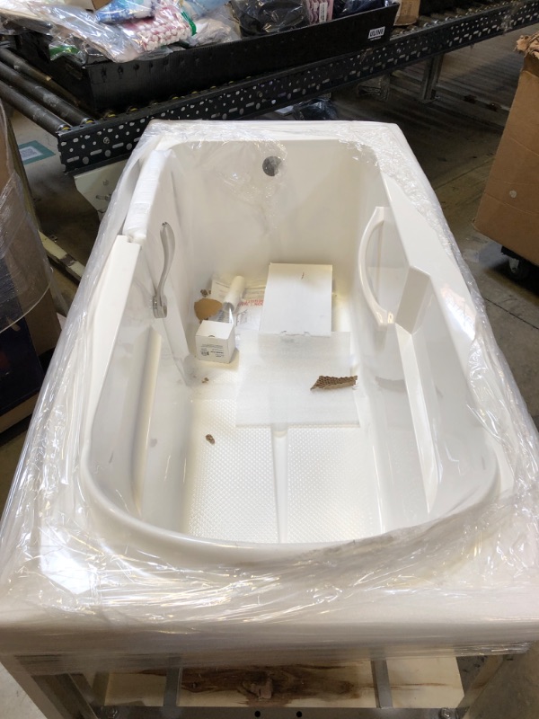 Photo 1 of ANZZI Wide Opening Door Left Drain Step-In Walk-In Whirlpool Tub with Low Entry Threshold in White Finish 30 in. x 60 in. | AMZ3060SILWH