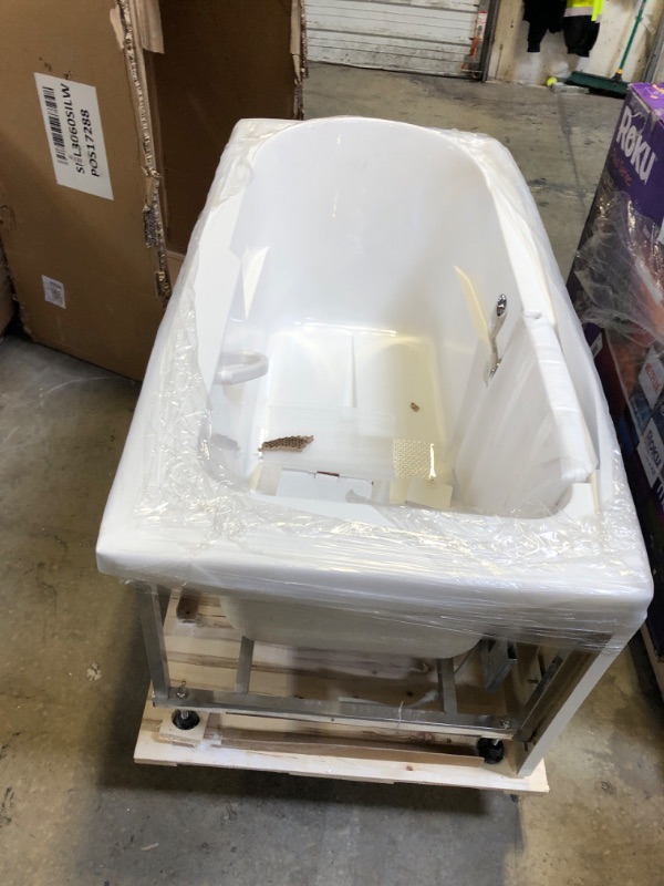 Photo 1 of ANZZI Wide Opening Door Left Drain Step-In Walk-In Whirlpool Tub with Low Entry Threshold in White Finish 30 in. x 60 in. | AMZ3060SILWH