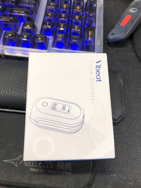 Photo 1 of Vibeat Rechargeable Oxygen Meter Finger Pulse Oximeter, Bluetooth Fingertip Blood Oxygen Saturation Monitor with Pulse Rate, Batteries and Lanyard Included, Free APP