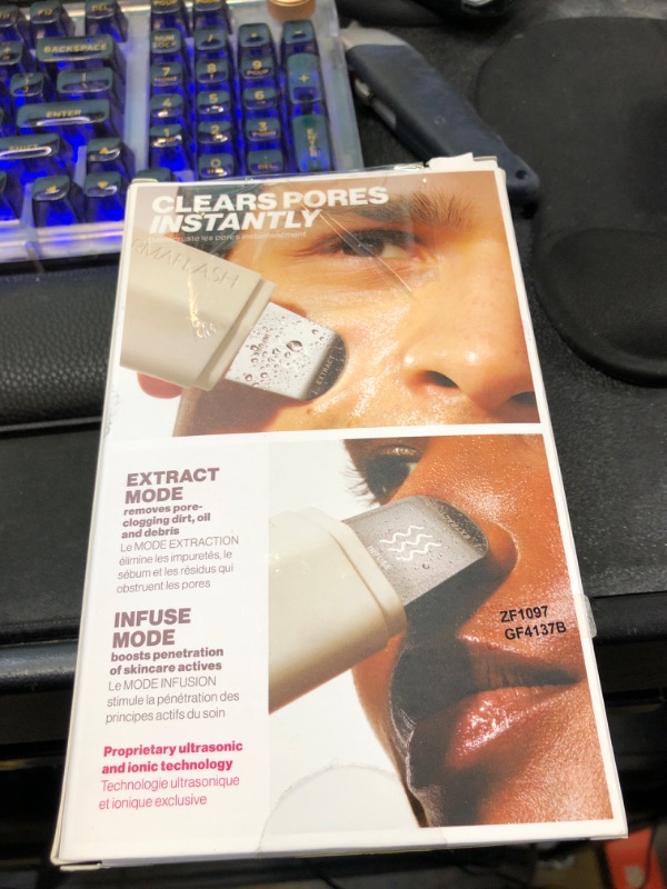 Photo 1 of DERMAFLASH DERMAPORE+ Skin Care Device, Ultrasonic 2-in-1 Pore Extractor and Skincare Infuser, Stone