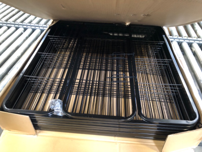 Photo 1 of Sweetcrispy Dog Playpen Indoor - Pet Fence Exercise Pen for Yard Gate 16 Panels Foldable Puppy Playpens with Doors Metal Dog Pen for Camping, RV, Outdoor, Small/Medium/Large Pets, 32” Height