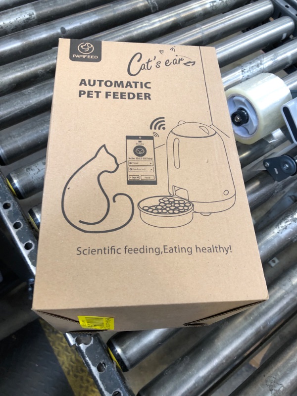 Photo 1 of PAPIFEED Smart Automatic Dual Power WiFi Cat Feeder - Moisture-Proof Freshness Design, 3L Capacity (Grey)