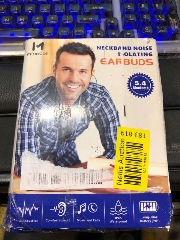 Photo 1 of MIPEACE Bluetooth Earplug Headphones, Neckband Wireless Earbuds earplugs-29db Noise Reduction isolating in-Ear earplug Earphones with Controls,IPX5 sweatproof,19+Hour Battery(Gray)