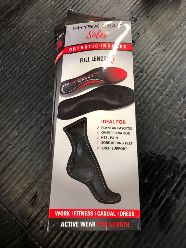 Photo 1 of Physix Gear Orthotic Insoles for Men & Women - Arch Support Orthotics Insole, Orthopedic Insoles, Inserts for Men & Women, Foot Insoles for Plantar Fasciitis Comfort, Shoe Insert, Feet, Red/Black, M