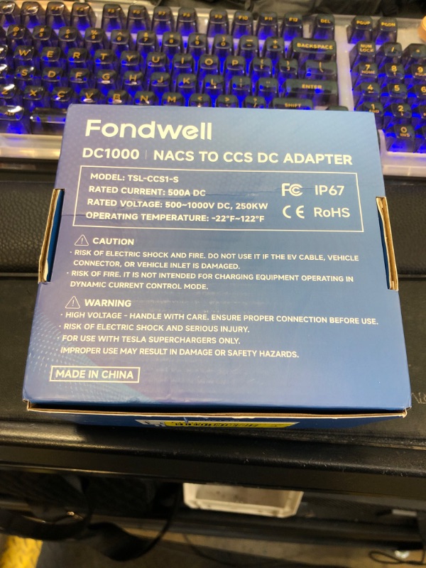 Photo 1 of Fondwell NACS to CCS Charger Adapter: Compatible with Tesla Superchargers to CCS1 EV Charge Ports - Fast Charging with DC 1000V 500A 250kW