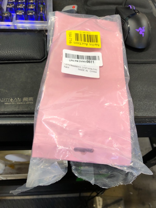 Photo 1 of 100 Pcs Resealable Mylar Bags with Clear Window Packaging Bags Foil Pouch Zipper Bag for Food Self Sealing Storage Supplies (4.72x7.87 inches, Pink)