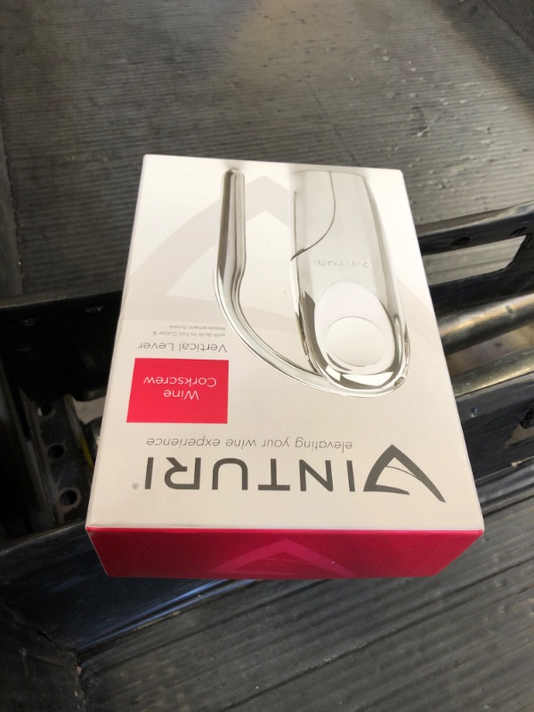 Photo 1 of Vinturi Wine Opener Heavy-duty Vertical Lever Corkscrew with Built-in Foil Cutter Heavy Duty Die-Cast Construction in Compact Size Works on Natural and Synthetic Corks, Silver