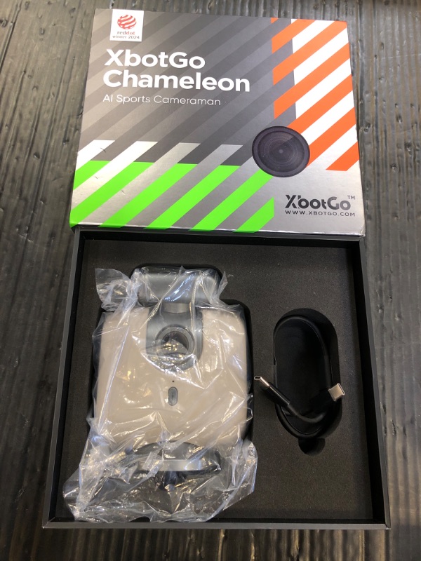 Photo 1 of XbotGo Chameleon AI Auto Sports Action Camera - 4K 60FPS Soccer Camera and Basketball Tracking Camera for Team Sports, Live Streaming, No Subscription, Works with iOS & Android (Pearl Grey)