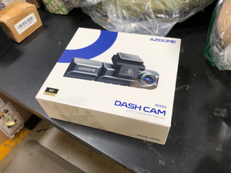 Photo 1 of AZDOME M550 3 Channel Dash Cam, 4K+2.5K Dual Dash Camera for Cars Built-in WiFi GPS, 1440P+1080P+1440P Front and Rear Inside, 64GB Card Included, 3.19" IPS Screen, WDR, IR Night Vision, Parking Mode