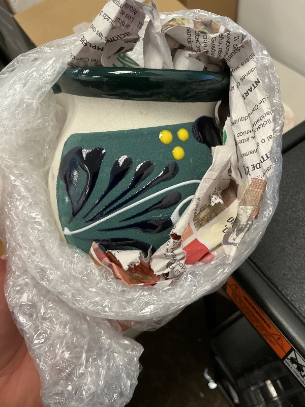 Photo 1 of Hand-Painted Mexican Clay Mug, Floral Ceramic Coffee Cup, Artisanal Handmade Talavera Jarrito (Single)