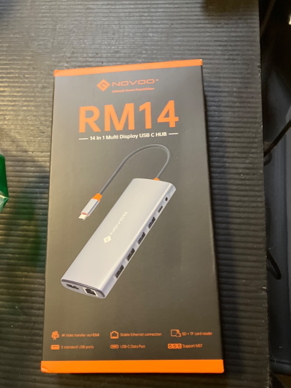 Photo 1 of USB C Docking Station Dual Monitor for Laptop, 14 in 1 USB C Hub Adapter Thunderbolt 3 to Dual 4K60 HDMI+8K30 DP USB C/A Data 100W PD RJ45 SD/TF Audio Multiport Dock for MacBook/Dell/HP/Lenovo/Surface