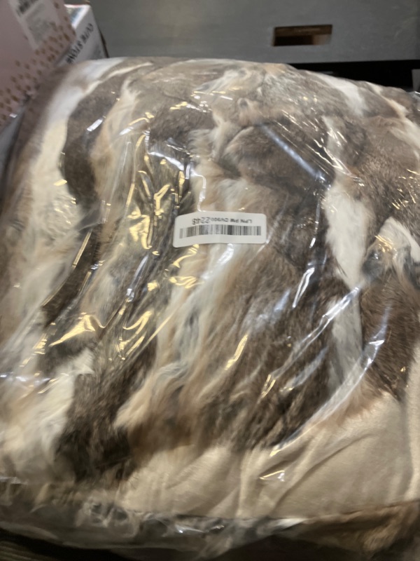 Photo 1 of Real Fur Blanket Throw for Couch Tan Fur Throw Blanket Fuzzy Fluffy Super Soft Furry Plush Decorative Comfy Shag Thick Sherpa Shaggy Throws and Blankets for Sofa, Bed, 79x60 inches