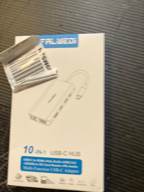 Photo 1 of USB C Hub, Type C Adapter, FALWEDI 10-in-1 Dongle with Ethernet, 4K@30Hz HDMI, VGA, 3 USB3.0, SD/TF Card Reader, Mic/Audio, USB-C PD 3.0, Compatible for MacBook Air Pro and Other Type C Laptops