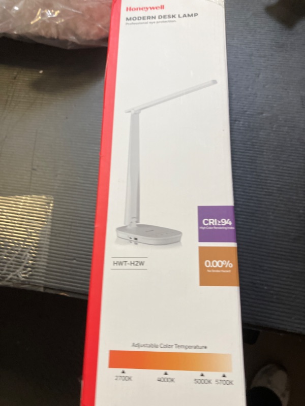 Photo 1 of HONEYWELL Desk Lamp for Home Office, Dimmable LED Desk Light with USB A+C Dual Charging, 4 Modes Brightness Touch Lamp with Timer, Eye Caring Foldable Reading Light, Table Lamp for Study Nightstand