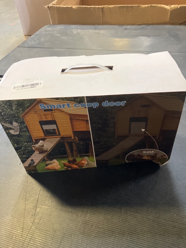 Photo 1 of Anlewo Automatic Chicken Coop Door with WiFi HD1080P Camera,Auto Solar Chicken Coop Door Opener with Timer, APP Remote Control, 5000mA Battery, Night Vision, Alarm Drive (Black, 13.01in*9.4in*6.2in)